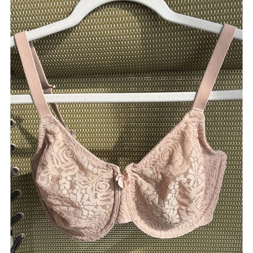 Wacoal 851205 Halo Lace Molded Underwire Bra 34DDD Nude Taupe Full Coverage